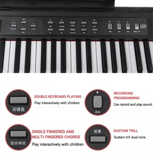 Professional 61 Keys Electric Organ Dual Keyboard Instruments 3-Digit Digital Display Musical Toys Electric Piano