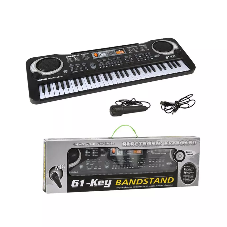 Amazon Горячая Распродажа 61 клавишная музыка электронный орган музыкальный инструмент подарок фортепиано электрическая клавиатура с микрофоном