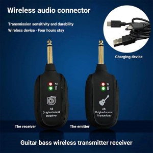 HUASHENG Wireless Guitar System 4 Channels Guitar Transmitter Receiver For Electric Guitar Bass Violin