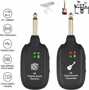 HUASHENG Wireless Guitar System 4 Channels Guitar Transmitter Receiver For Electric Guitar Bass Violin