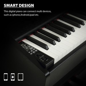88 Ağırlıklı Tuşlu Dijital Piyano Klavyesi Standart Çekiç Aksiyonlu Profesyonel Dik Piyano BT USB ile