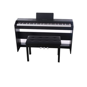 بيانو كهربائي عالي الجودة 88 مفتاحًا من الخشب الصلب مواد بموجه الصوت 80 أغنية تجريبية لوحة مفاتيح البيانو الرقمية للهدايا