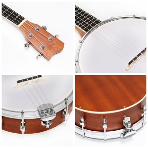 31” 34” Wholesale Manufacturers Hot Sale Musical Instrument 4 String Banjo Body for Beginner Matte