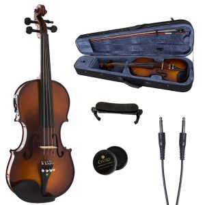 HUASHENG High Gloss White Electric Violin OEM ODM String Music Instrument Violin 4/4 for Beginner Professional