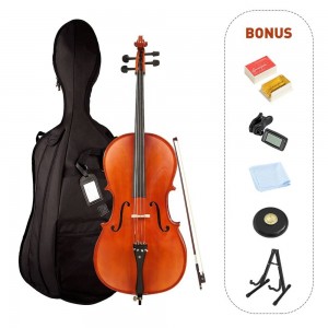 With Black Padded Soft Gig Bag Rosin Wholesale Good Quality Solid Spruce Wood Varnish Full Size 4/4 Cello 4/4 3/4 1/2 1/4 CN;JIA