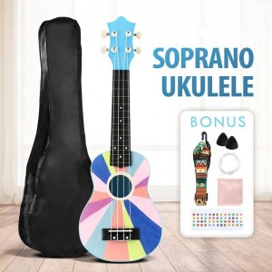 21 Inch Soprano Ukelele Kit Hawaii Mini Guitar Ukulele na may Gig Bag String Pick Tuner Instrumentong Pangmusika