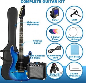 39 Inch Electric Guitar Kit na may Amplifier