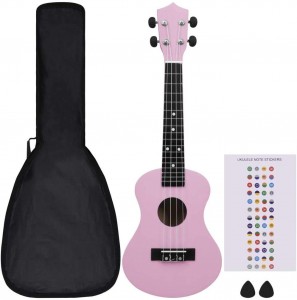 23 inch aangepaste ukulele sopraan OEM-logo's verschillende kleuren ukelele met tas voor kinderen, volwassen beginners