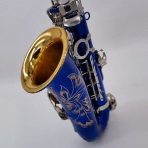 Blue Body Nickel Keys Hot Selling Cheap Price Case Customize Alto Instruments Musical Saxophone