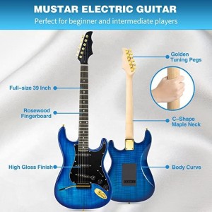 Kit de guitarra eléctrica de 39 pulgadas con amplificador