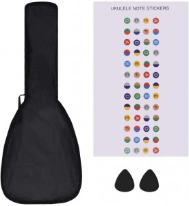 23 inch aangepaste ukulele sopraan OEM-logo's verschillende kleuren ukelele met tas voor kinderen, volwassen beginners