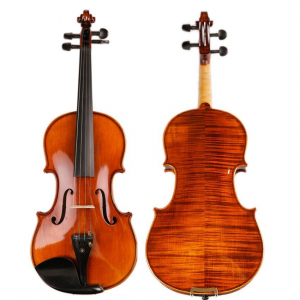 HUASHENG жоғары дәрежелі скрипка 4/4 кәсіби OEM ODM AA дәрежелі жалынды үйеңкі скрипкасы корпусы, канифоль, садақпен