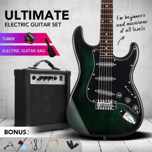 39 Inch ST Electric Guitar 6 Steel String Cheap Electric Guitar Kit for Beginners Professional Guitar Kit