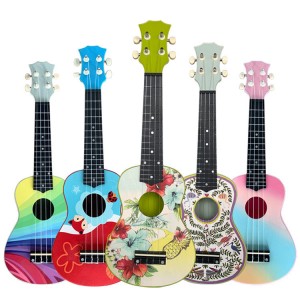 Commercio all'ingrosso 21 pollici 4 corde di nylon giocattolo ukulele in fibra di carbonio ukulele soprano per bambini principianti
