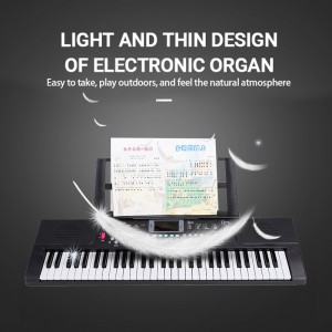 Alta calidad 61 teclas Piano eléctrico Niños Entrada de audio Salida Teclado Instrumentos Órgano eléctrico con luz