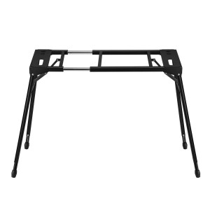 Black Heavy Duty Collapsible Adjustable Portable Keyboard Stand for 54 to 88 Key Piano, Musical Table with Piano Music Holder