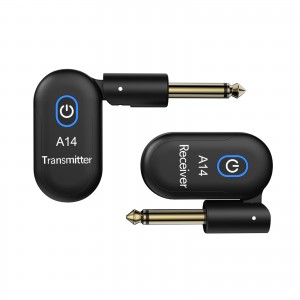 A14 Audio General Wireless Swivel Plug System 2.4GHz Rechargeable Transmitter Receiver 24-bit 48KHz Audio 100ft Range