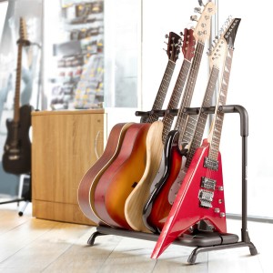 Multi Guitar Rack Acoustic Guitar Display 5 Holder Thick Padding Floor Stand for Classical Electric Guitars and Bass