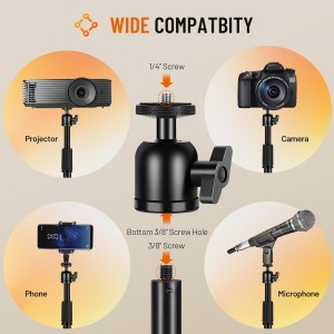 Projector Stand Tripod Adjustable 18.9 to 41In Height, Foldable, 360° Rotatable, Multiple Uses Stand Panel, Collapsible